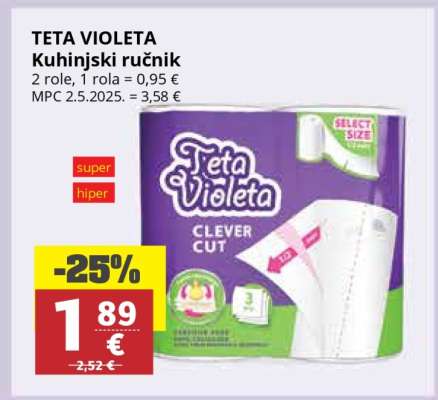 TETA VIOLETA KUHINJSKI RUČNIK