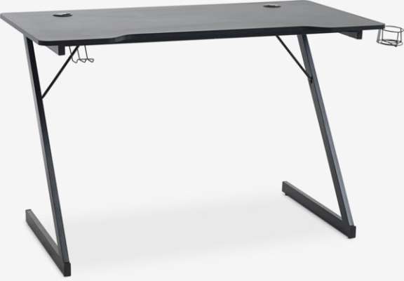Gaming stol HALSTED 60x120 s drž. za čašu i slušalice crna