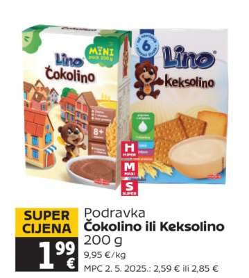 Podravka Čokolino ili Keksolino 200 g