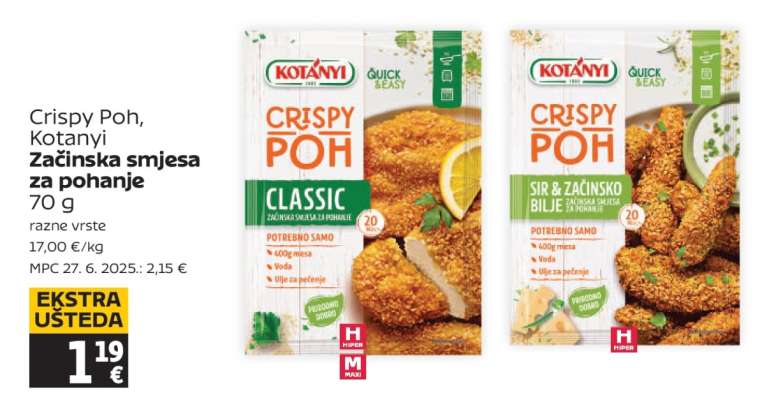 Crispy Poh, Kotanyi Začinska smjesa za pohanje
