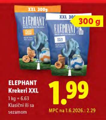 ELEPHANT Krekeri XXL