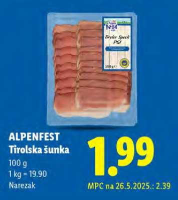 ALPENFEST Tirolska šunka