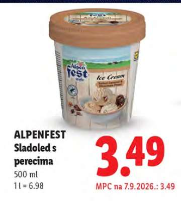 ALPENFEST Sladoled s perecima