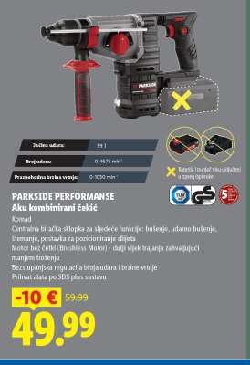 PARKSIDE PERFORMANSE Aku kombinirani čekić