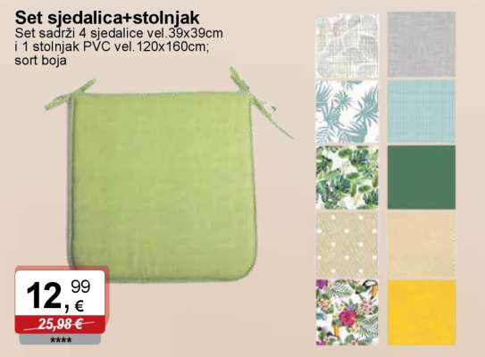 Set sjedalice+stolnjak
