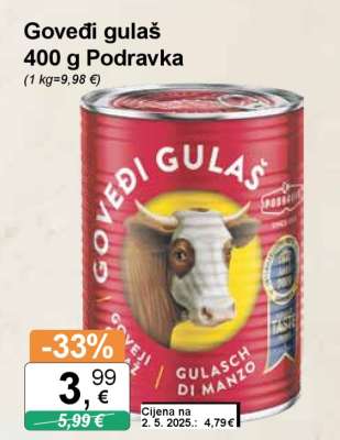 Goveđi gulaš 400 g Podravka
