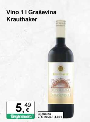 Vino 1 l Graševina Krauthaker