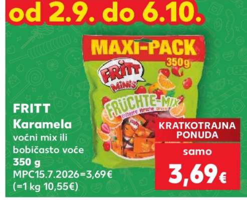 FRITT Karamela voćni mix ili bobičasto voće 350 g