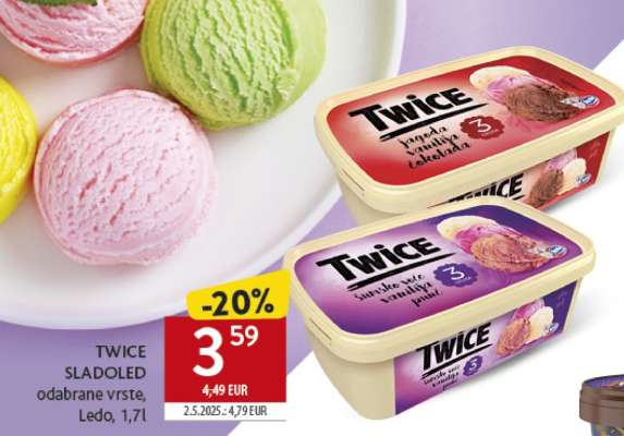 TWICE SLADOLED odabrane vrste, Ledo, 1,7 l