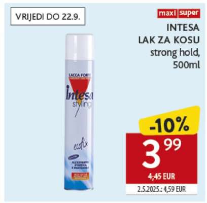 INTESA LAK ZA KOSU strong hold, 500ml