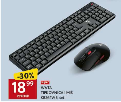 WATA TIPKOVNICA I MIŠ KB261WB, set