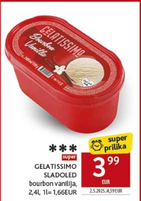 GELATISSIMO SLADOLED bourbon-vanilija