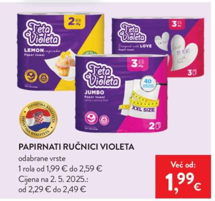 Papirnati ručnici Violeta