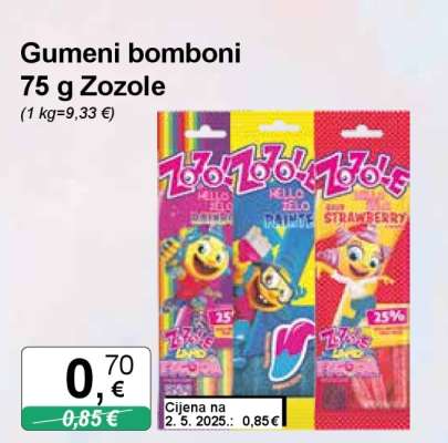 Gumeni bomboni 75 g Zozole