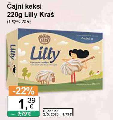 Čajni keksi 220g Lilly Kraš