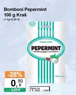 Bomboni Pepermint 100 g Kraš