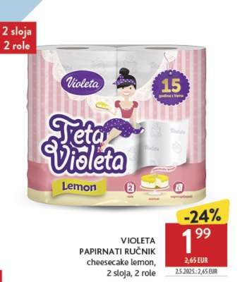 VIOLETA PAPIRNATI RUČNIK cheesecake lemon