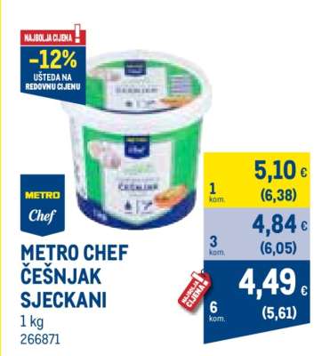 METRO CHEF ČEŠNJAK SJECKANI