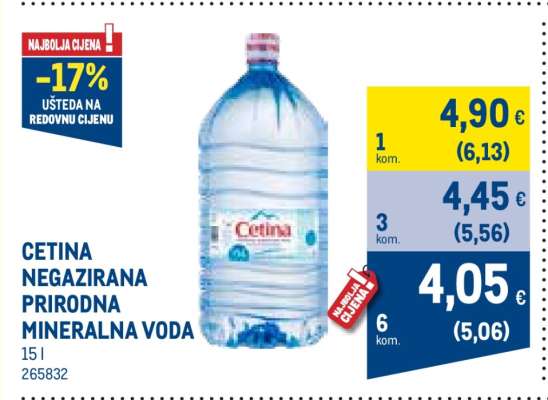 CETINA NEGAZIRANA PRIRODNA MINERALNA VODA