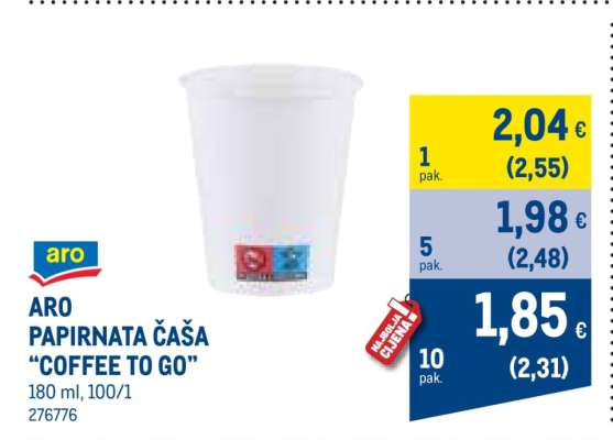 ARO PAPIRNATA ČAŠA “COFFEE TO GO”