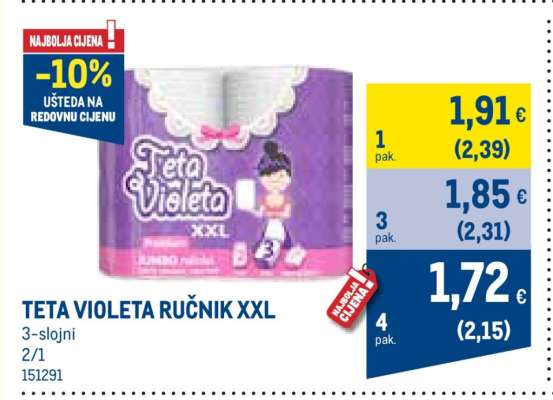 TETA VIOLETA RUČNIK XXL