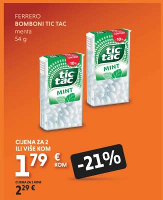 FERRERO BOMBONI TIC TAC menta 54 g