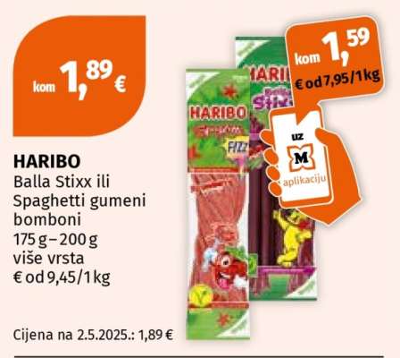 HARIBO Balla Stixx ili Spaghetti gumeni bomboni