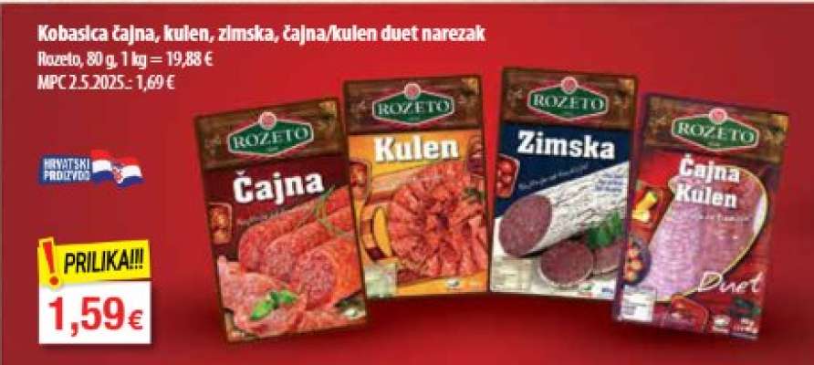 Kobasica Čajna Kulen , Zimska , Čajna Kulen duet narezak