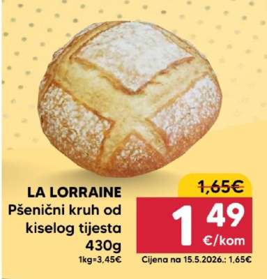 LA LORRAINE Pšenični kruh od kiselog tijesta