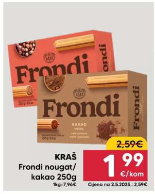 KRAŠ Frondi nougat/kakao 250g