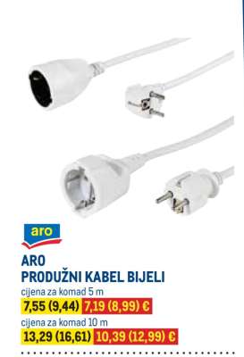 ARO PRODUŽNI KABEL BIJELI