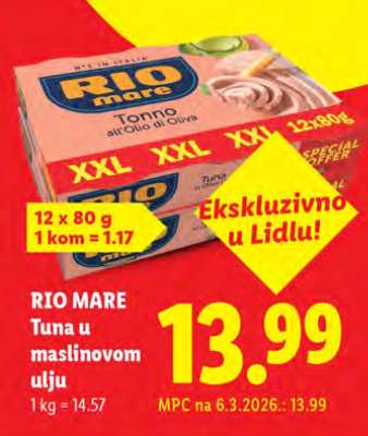 RIO MARE TUNA U MASLINOVOM ULJU