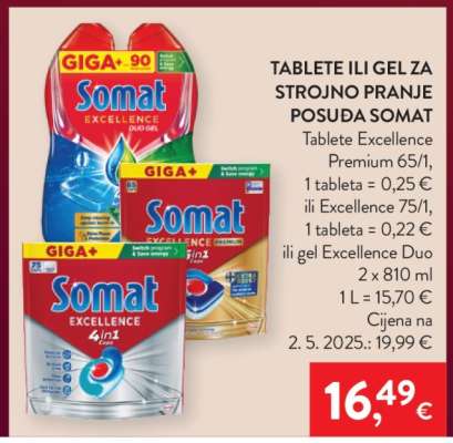 Somat Tablete ili gel za strojno pranje posuđa