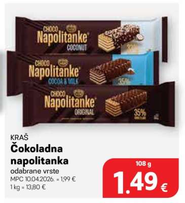 KRAŠ Čokoladna napolitanka