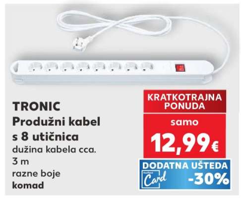 TRONIC Produžni kabel s 8 utičnica