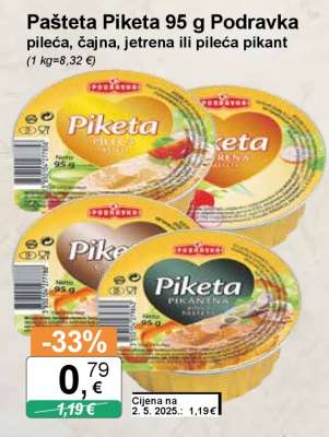 Pašteta Piketa 95 g Podravka