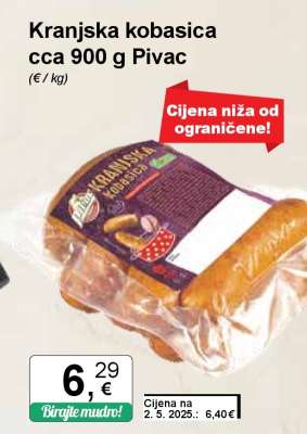 Kranjska kobasica cca 900 g Pivac