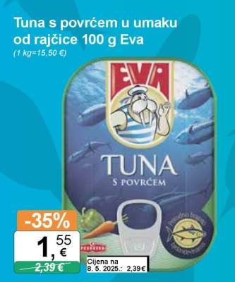 Tuna s povrćem u umaku od rajčice 100 g Eva