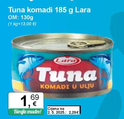 Tuna komadi 185 g Lara
