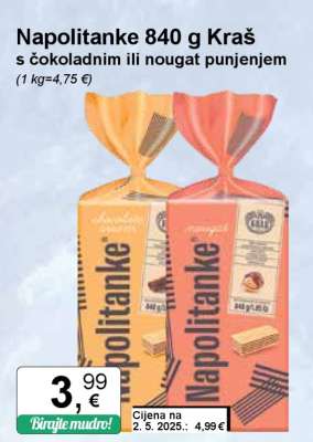 Napolitanke 840 g Kraš