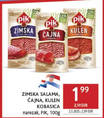 ZIMSKA SALAMA, ČAJNA, KULEN KOBASICA narezak, PIK, 100g