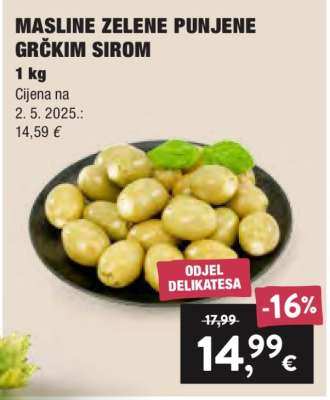 MASLINE ZELENE PUNJENE GRČKIM SIROM