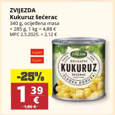 ZVIJEZDA KUKURUZ ŠEĆERAC