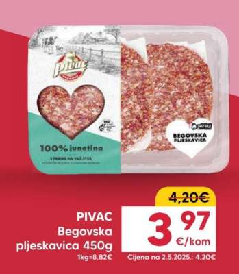 PIVAC Begovska pljeskavica 450g