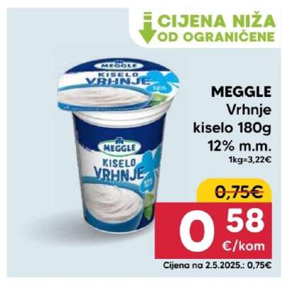 MEGGLE Vrhnje kiselo 180g