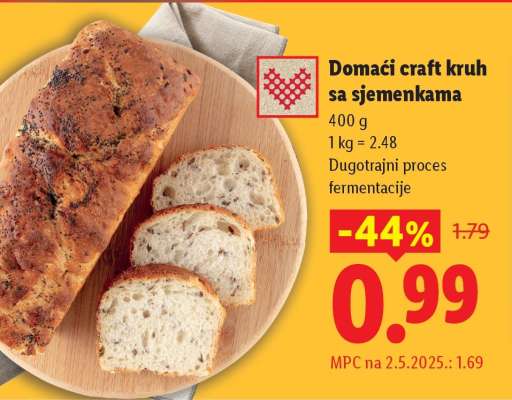 Domaći craft kruh sa sjemenkama