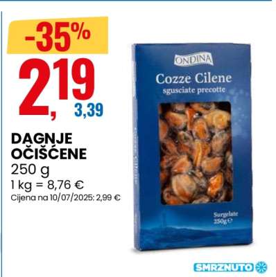 Dagnje očišćene