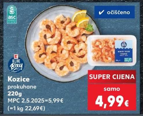 Kozice prokuhane 220g