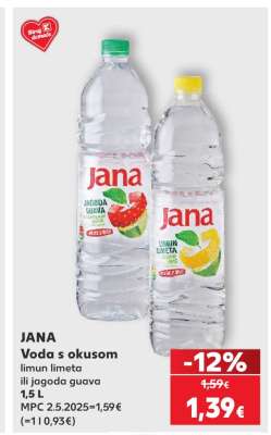 JANA Voda s okusom limun limeta ili jagoda guava 1,5 l