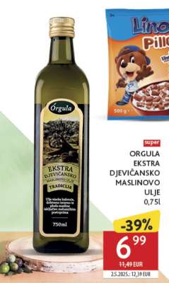 ORGULA EKSTRA DJEVIČANSKO MASLINOVO ULJE 0,75l